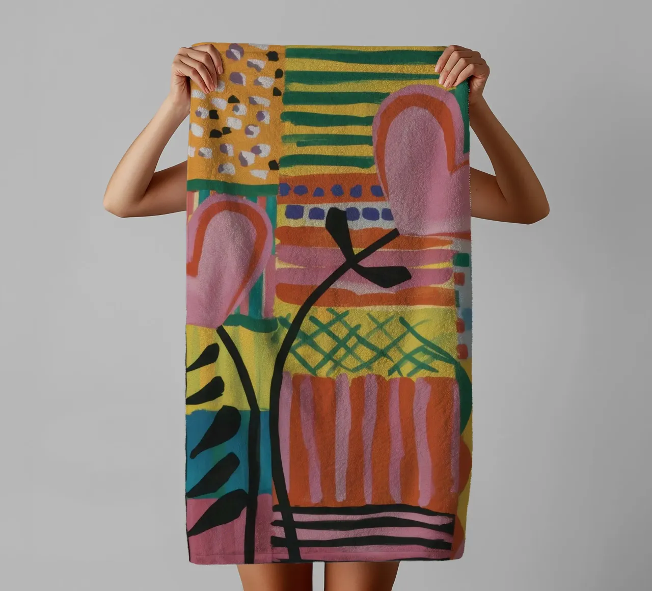 Patchwork van liefde badhanddoek van Thistle Bloom