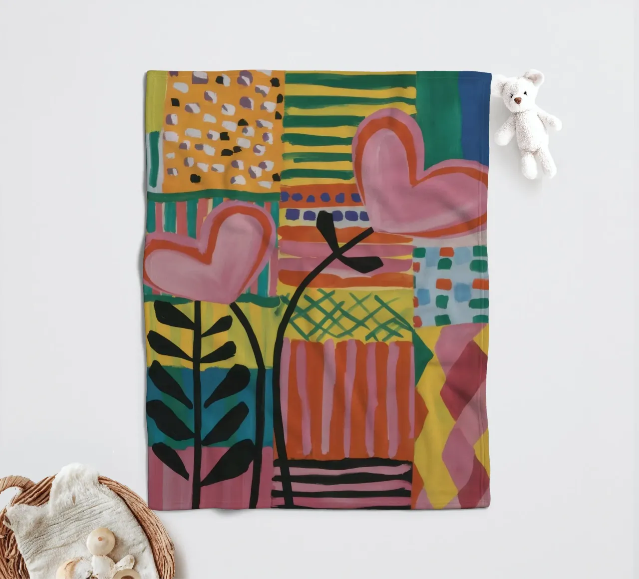 Patchwork van liefde fleecedeken van Thistle Bloom