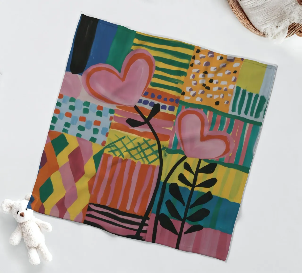 Patchwork van liefde fleecedeken van Thistle Bloom