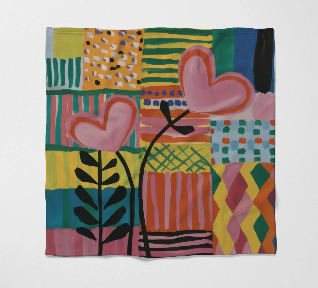 Patchwork van liefde fleecedeken van Thistle Bloom