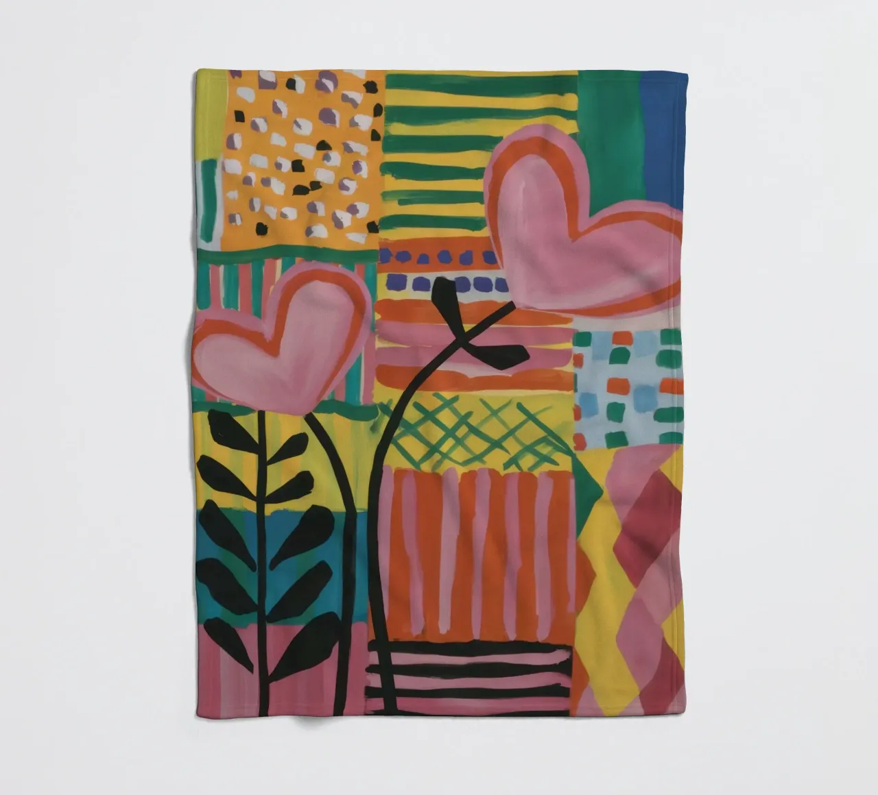 Patchwork d'amore coperta in pile da Thistle Bloom
