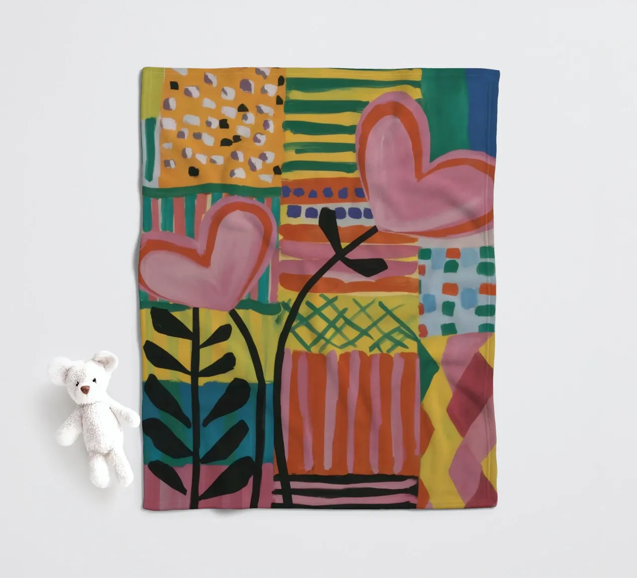 Patchwork van liefde fleecedeken van Thistle Bloom