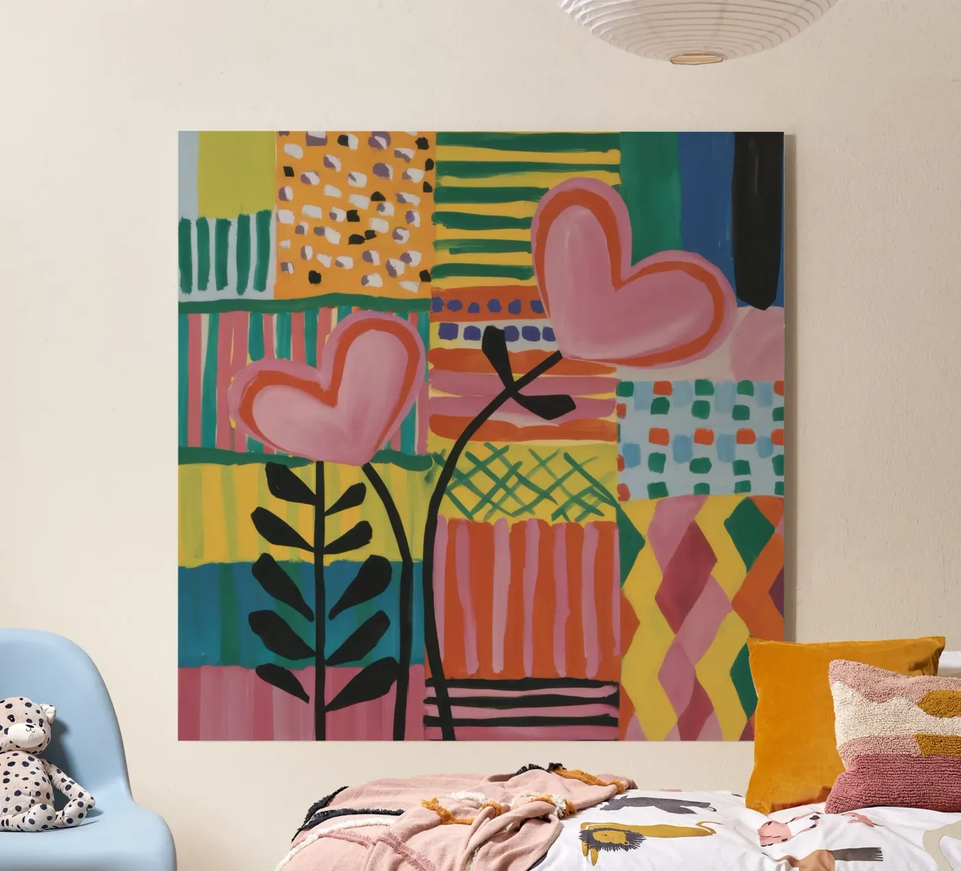 Patchwork of Love acrylic glass by Thistle Bloom