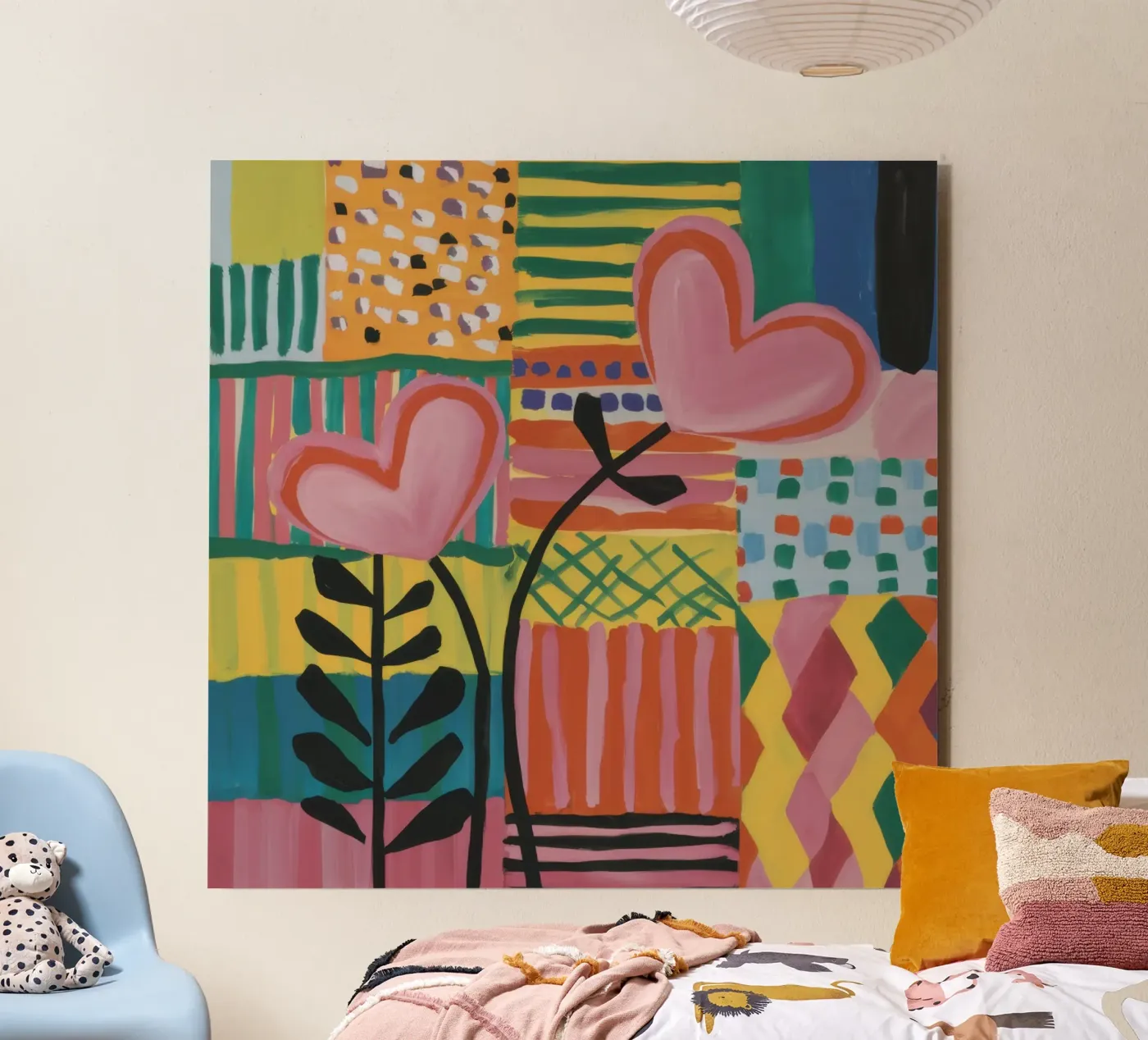Patchwork van liefde aluminium-dibond van Thistle Bloom
