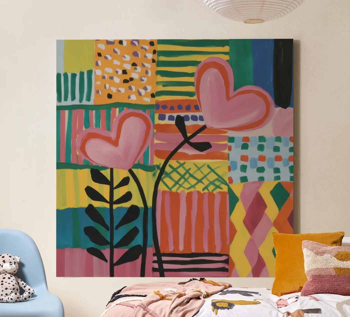Patchwork der Liebe Leinwand von Thistle Bloom