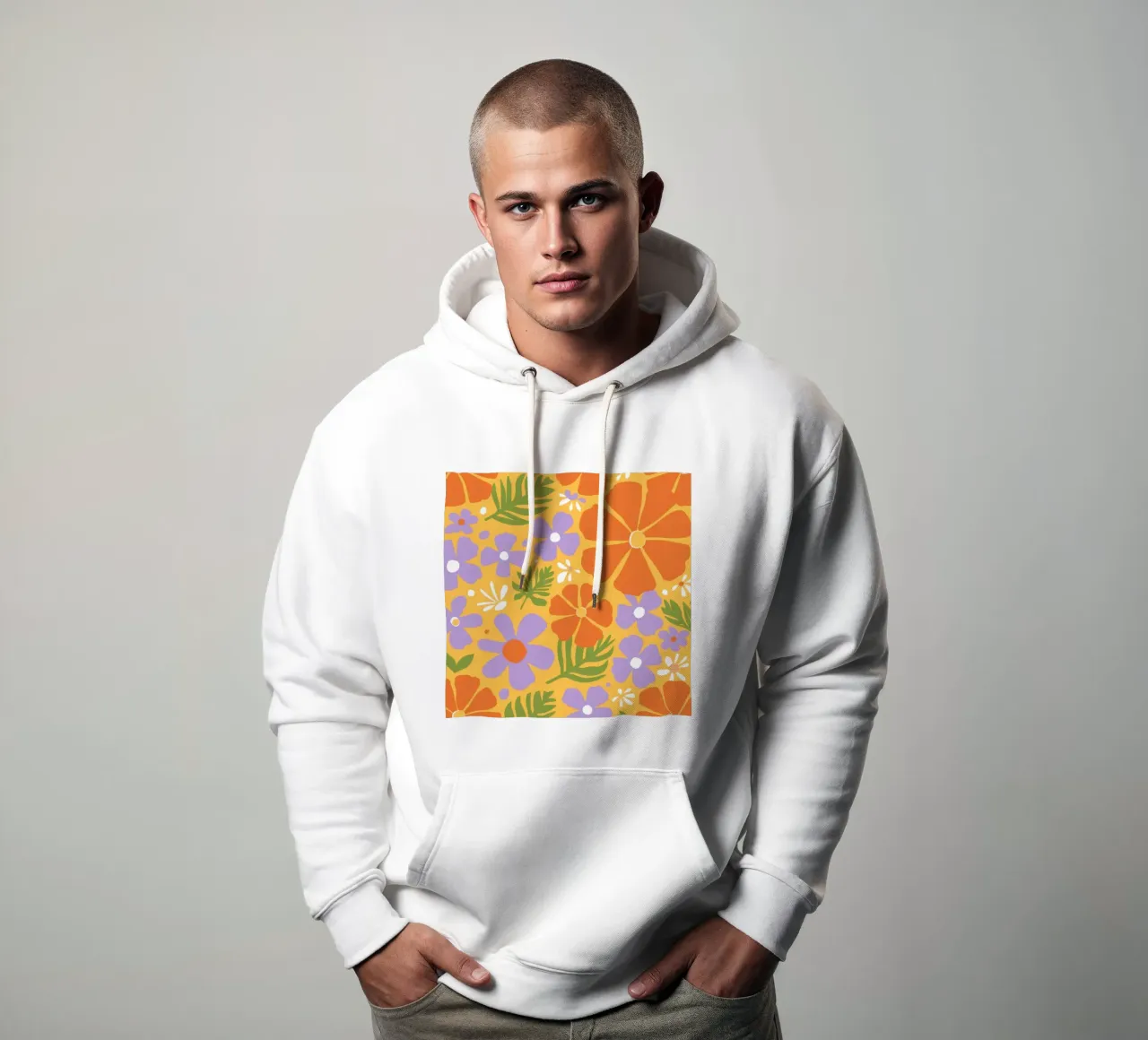 Potere floreale groovy felpa con cappuccio da Gaia Viesta