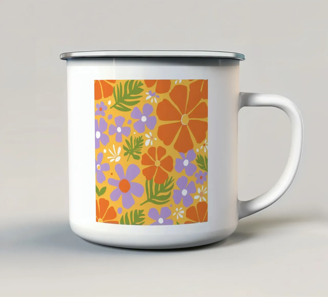 Potere floreale groovy tazza in smalto da Gaia Viesta
