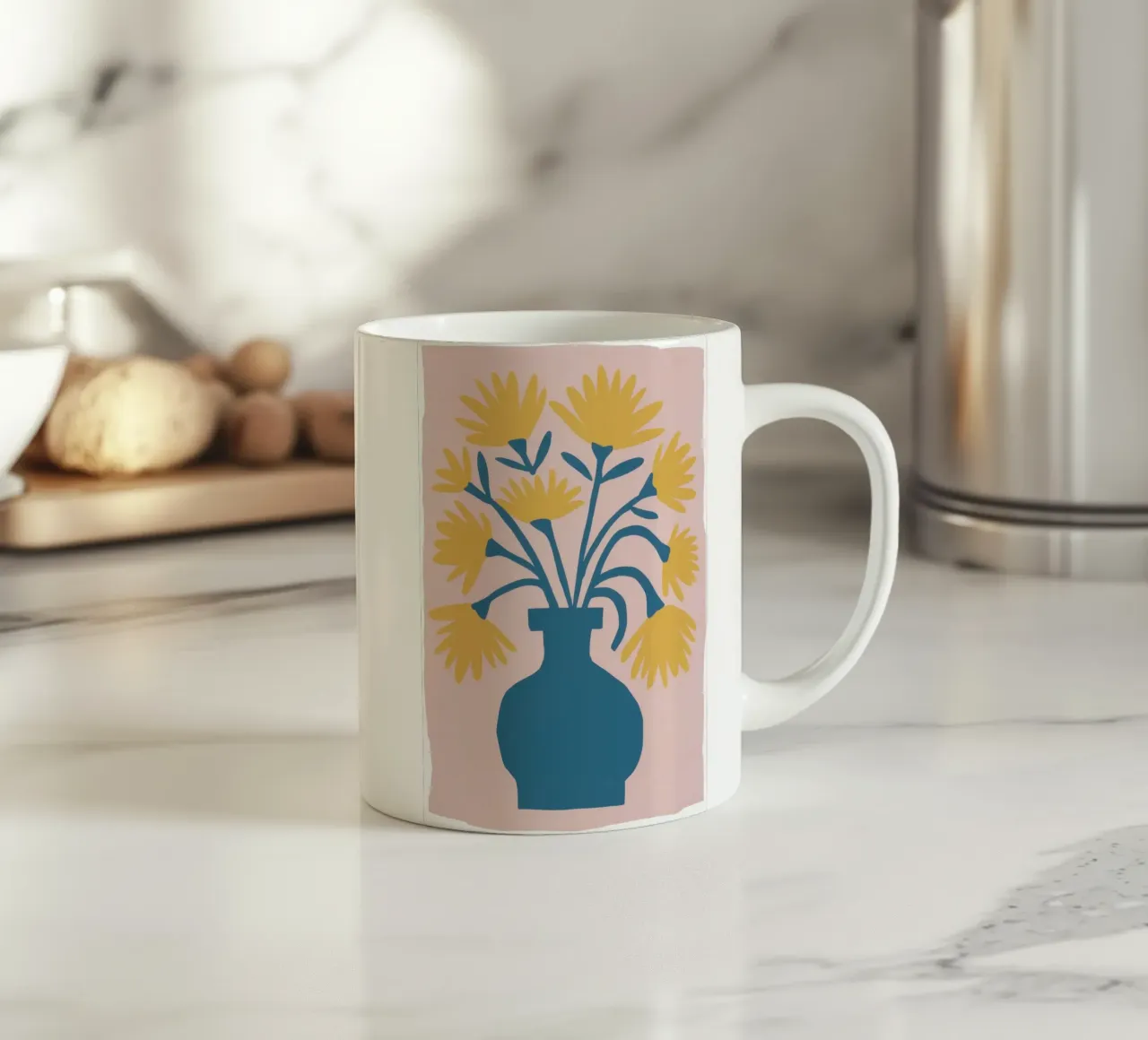 Vaso di girasoli Stillness tazza in ceramica da Obs Canvas