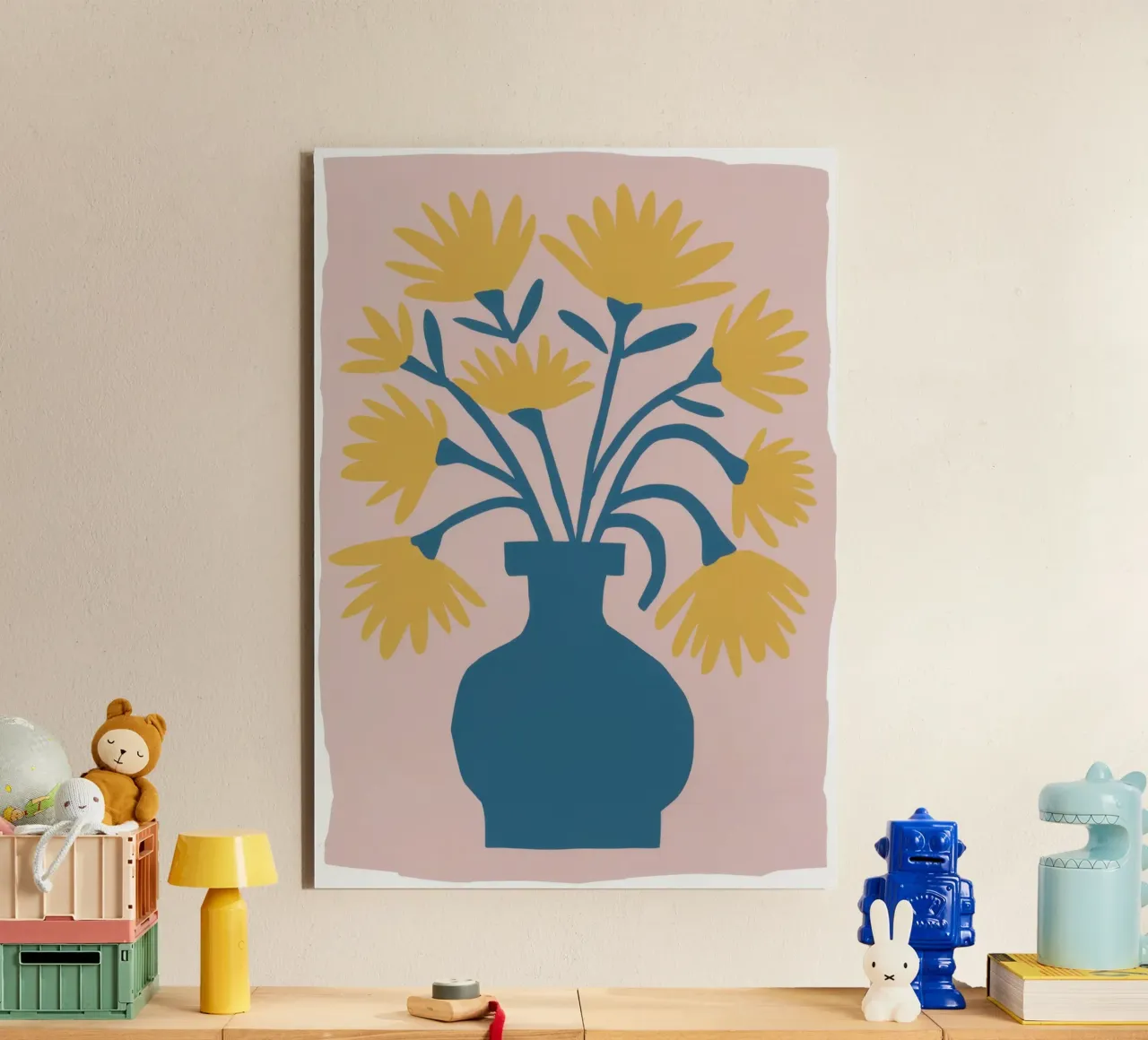 Vaso di girasoli Stillness alluminio dibond da Obs Canvas