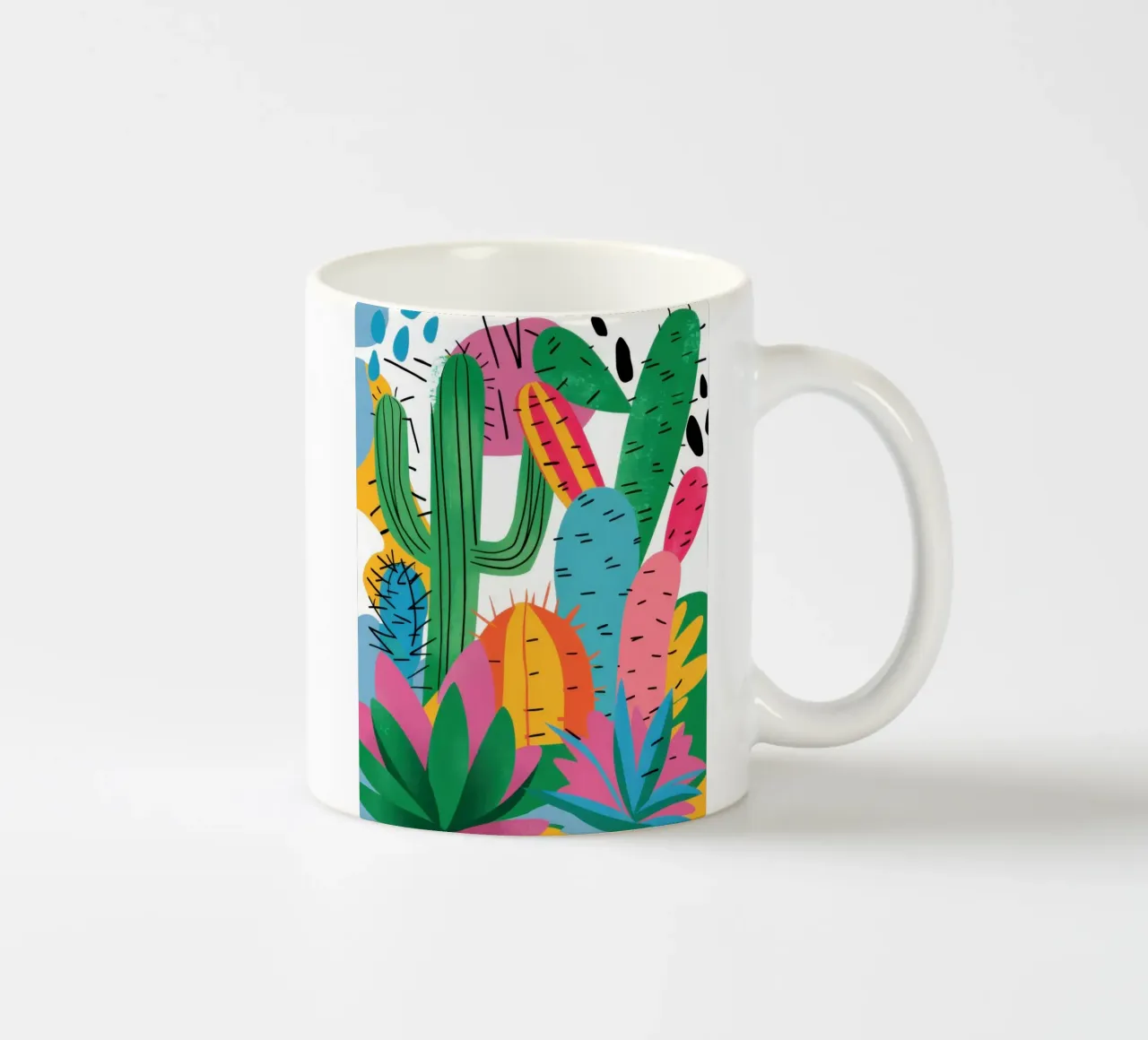 Levendige cactustuin keramische mok van Luna Aura
