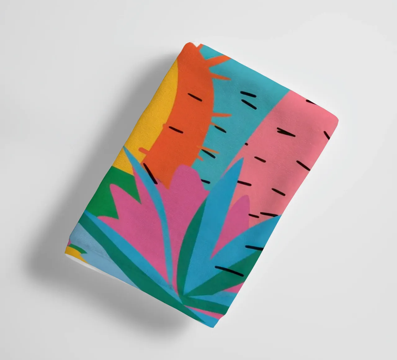 Levendige cactustuin badhanddoek van Luna Aura