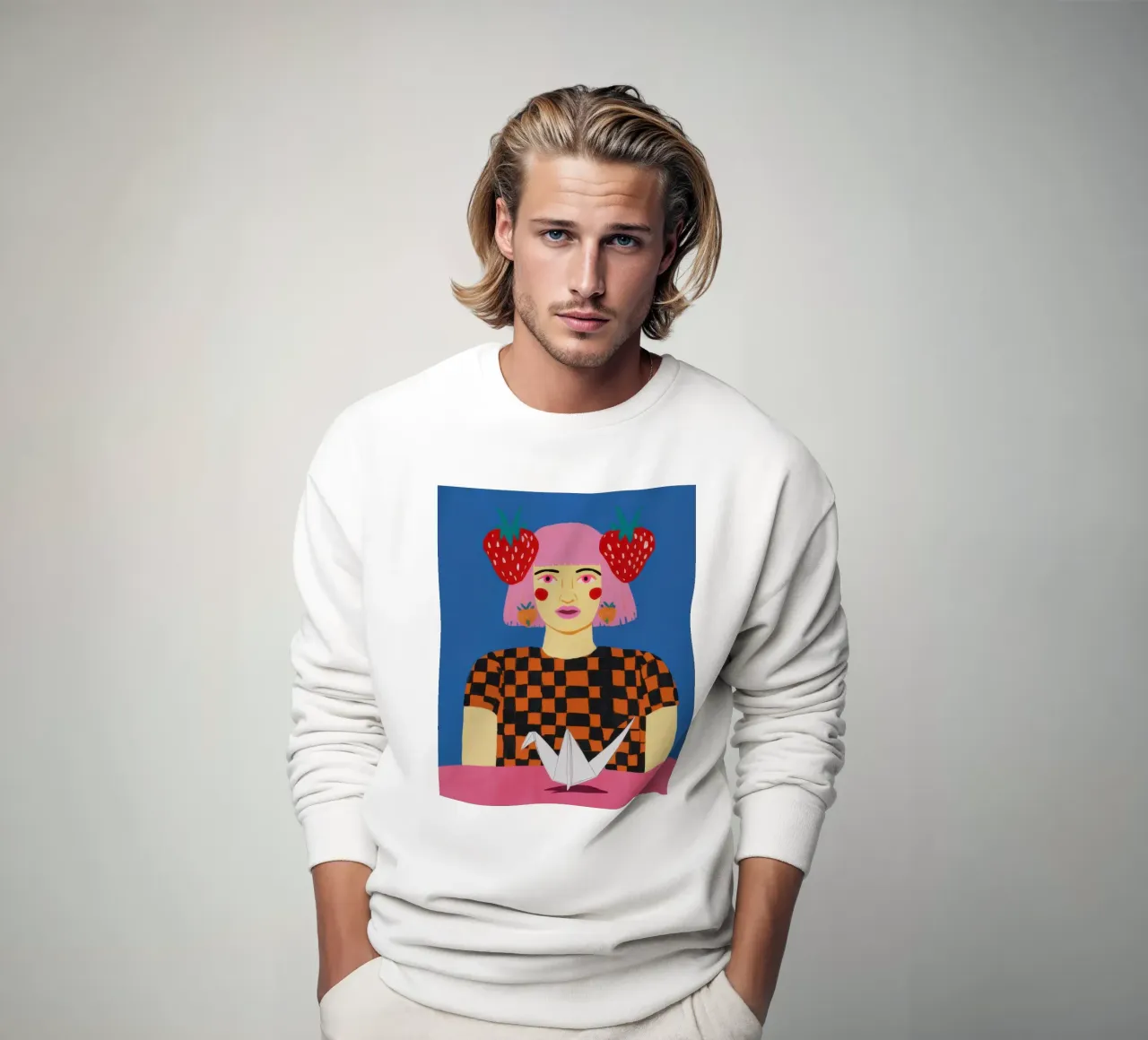 Strawberry Crown Queen sweatshirt by Thistle Bloom