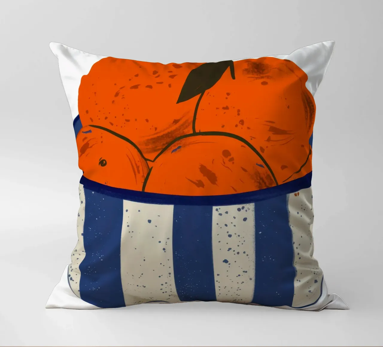 Ciotola arancione a righe blu cuscino da Selene Shade