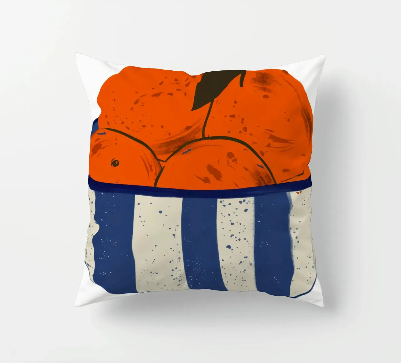 Ciotola arancione a righe blu cuscino da Selene Shade