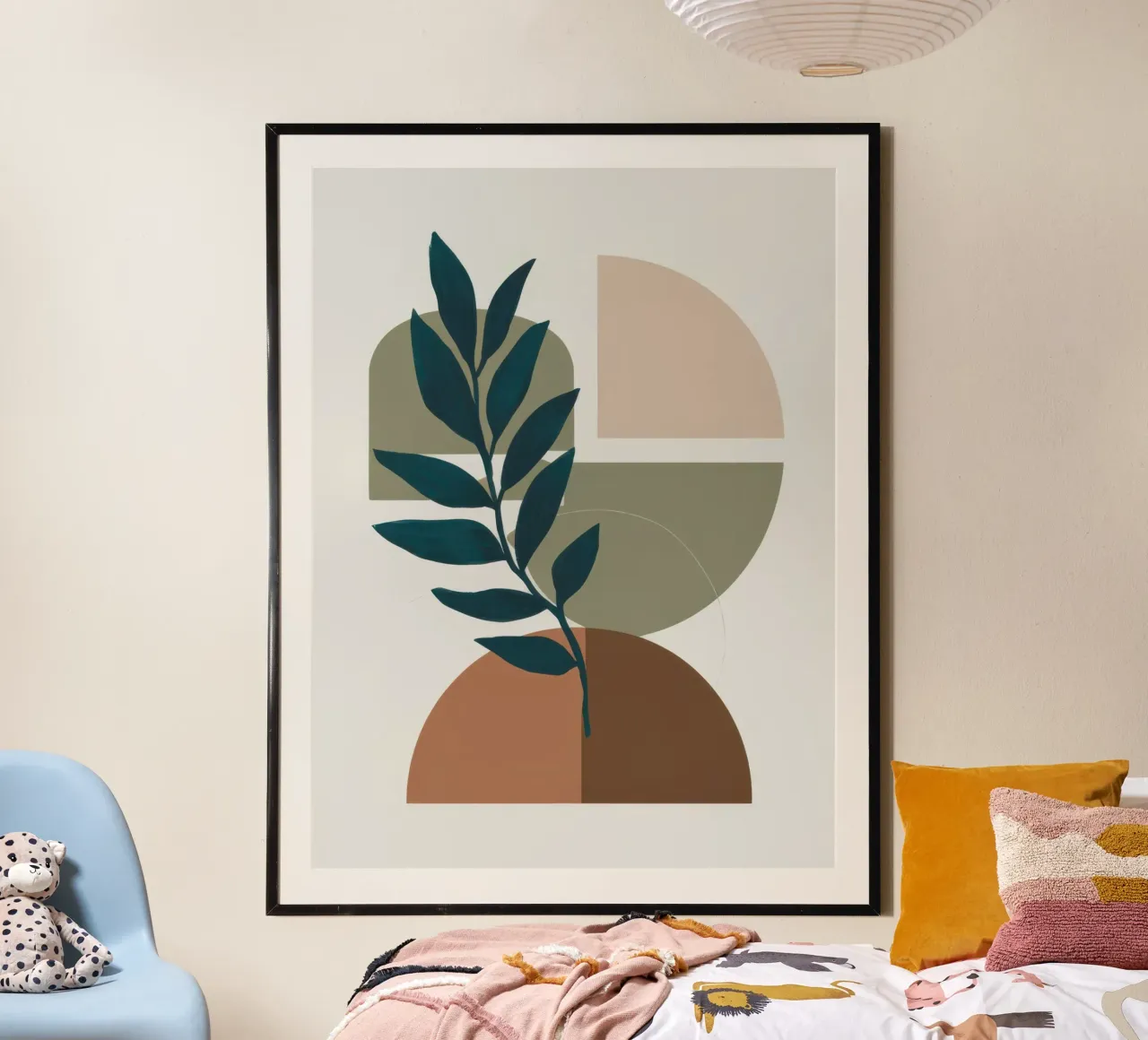 Bilanciamento geometrico delle foglie poster con telaio in plastica da Irish Strokes
