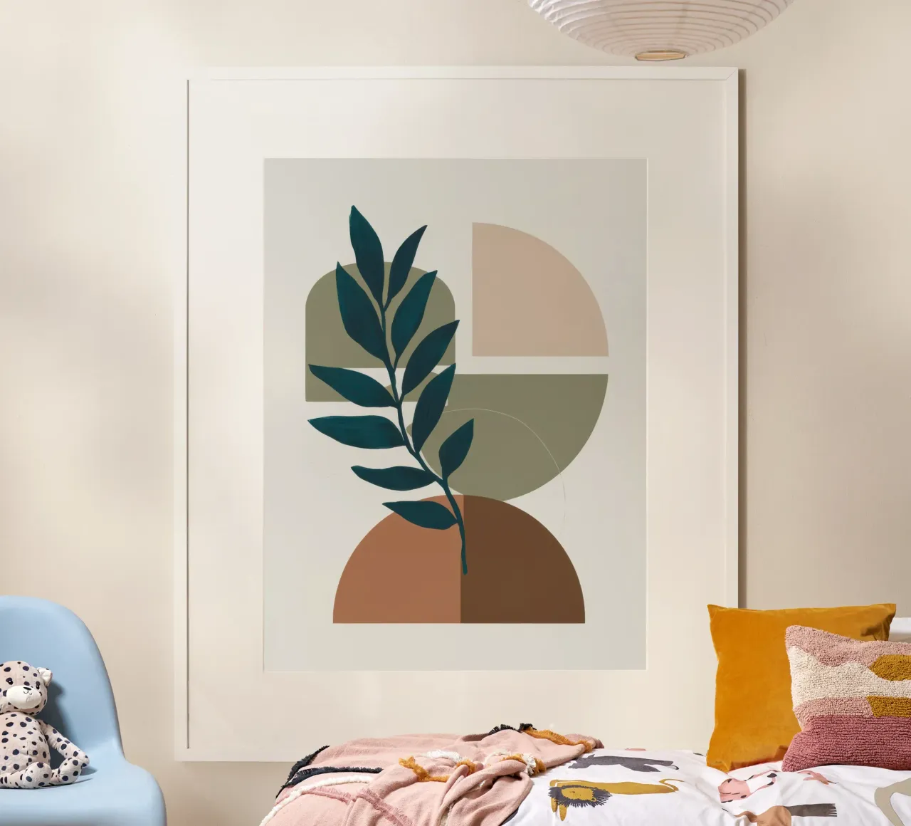 Bilanciamento geometrico delle foglie poster con telaio in plastica da Irish Strokes