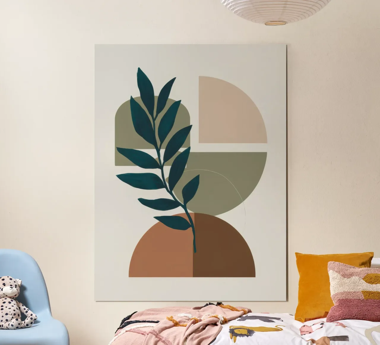 Bilanciamento geometrico delle foglie poster con telaio in plastica da Irish Strokes