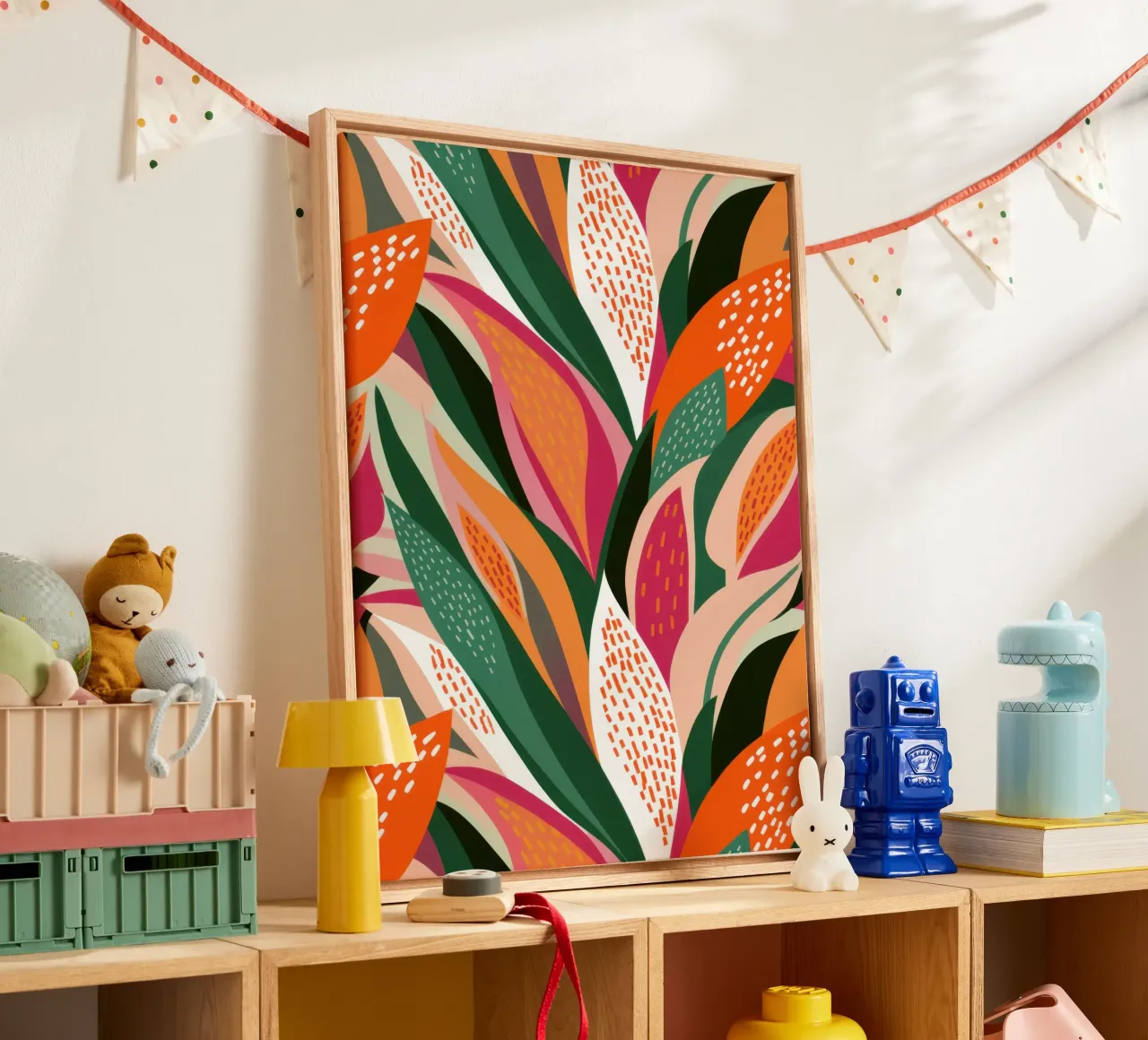 Levendig bladerdak canvas met Baklijst van Trace Brush