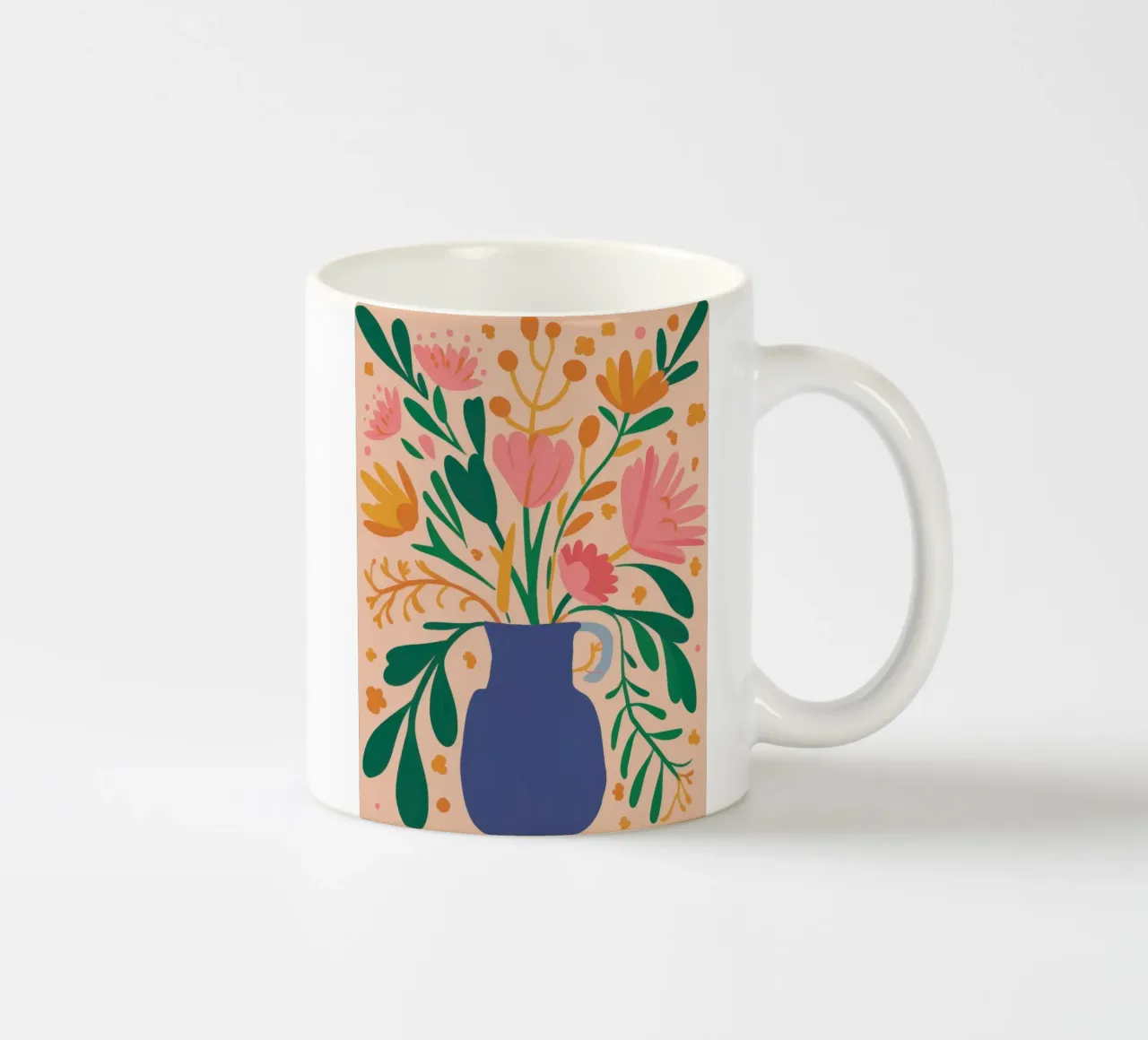 Fiori morbidi in blu tazza in ceramica da Luna Aura
