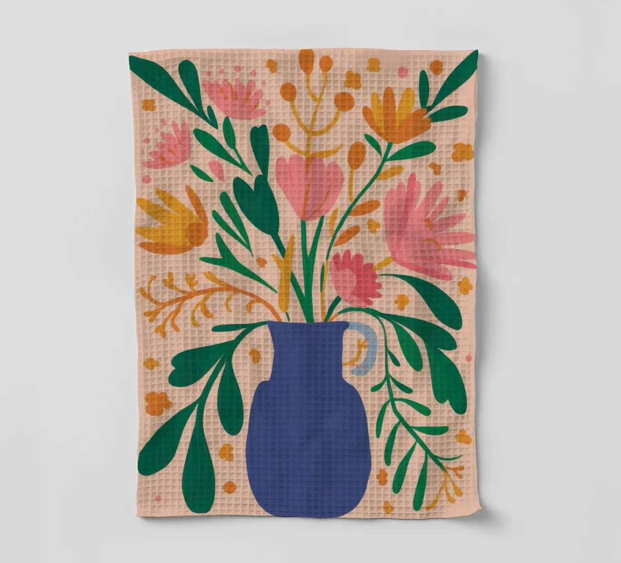 Douces fleurs en bleu torchon de Luna Aura