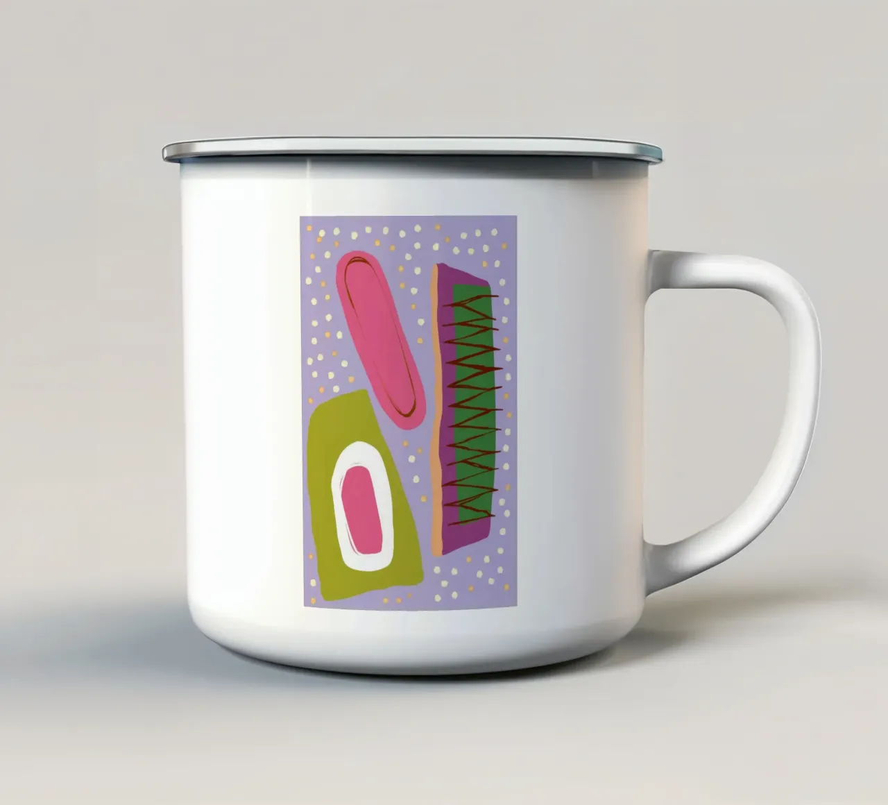 Organic Form Still Life enamel mug by Thistle Bloom
