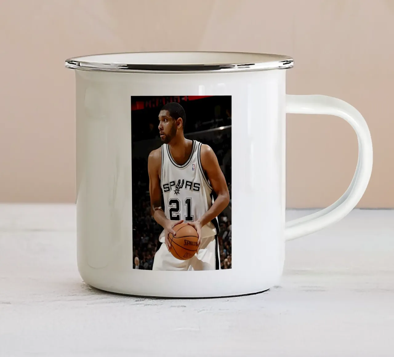 Tim Duncan tazza in smalto da Low poly art