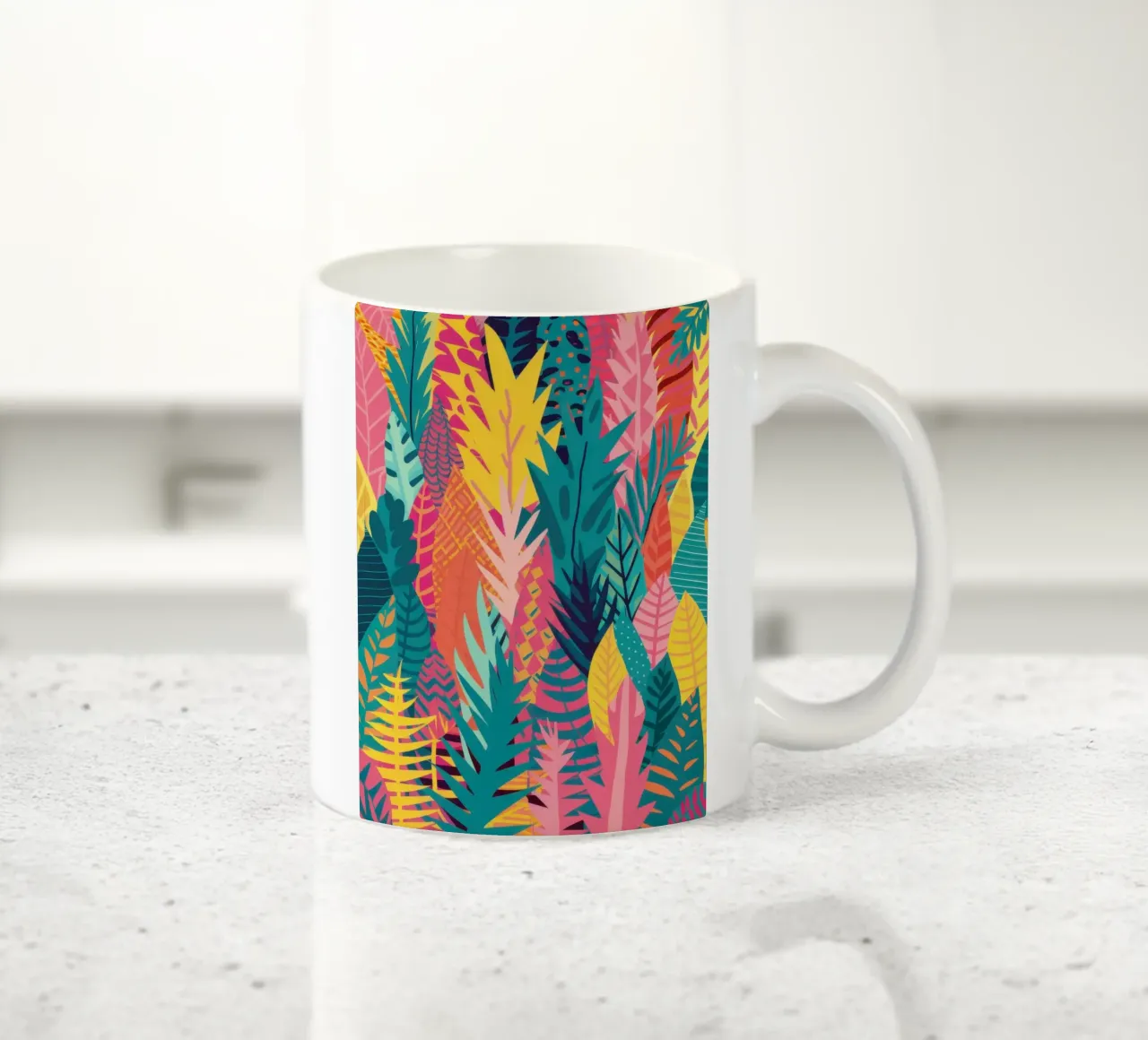 Vivid Tropic Pattern ceramic mug by Obs Canvas
