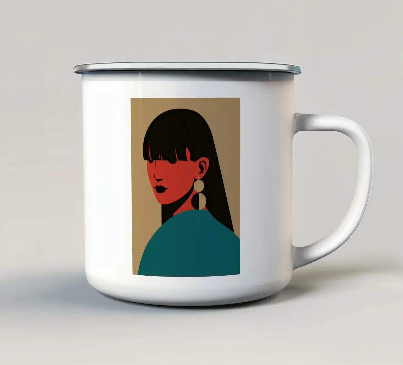 Sguardo dell'orecchino cremisi tazza in smalto da Irish Strokes