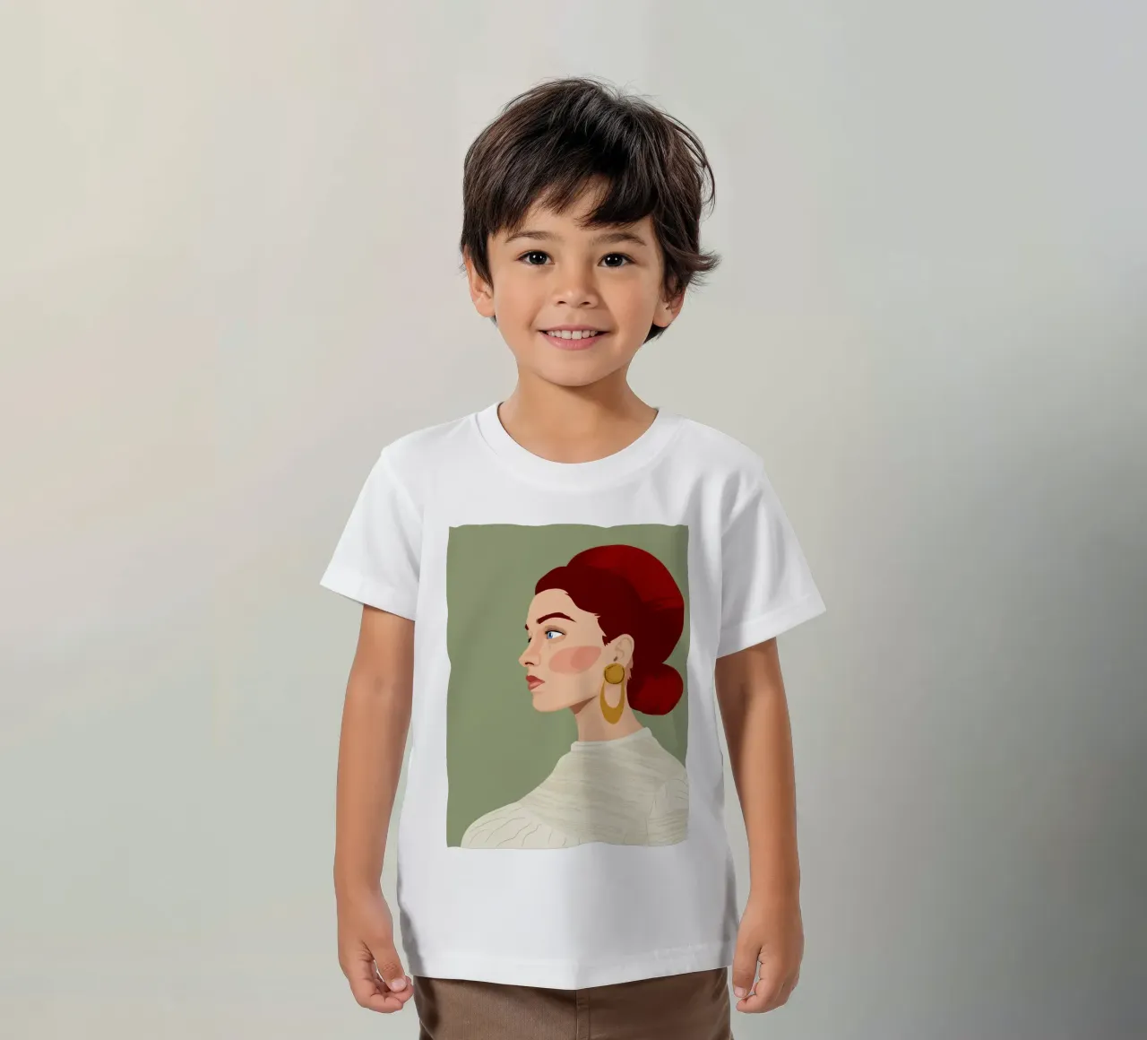 Fantasticherie dai capelli color rubino t-shirt bambini da Trace Brush