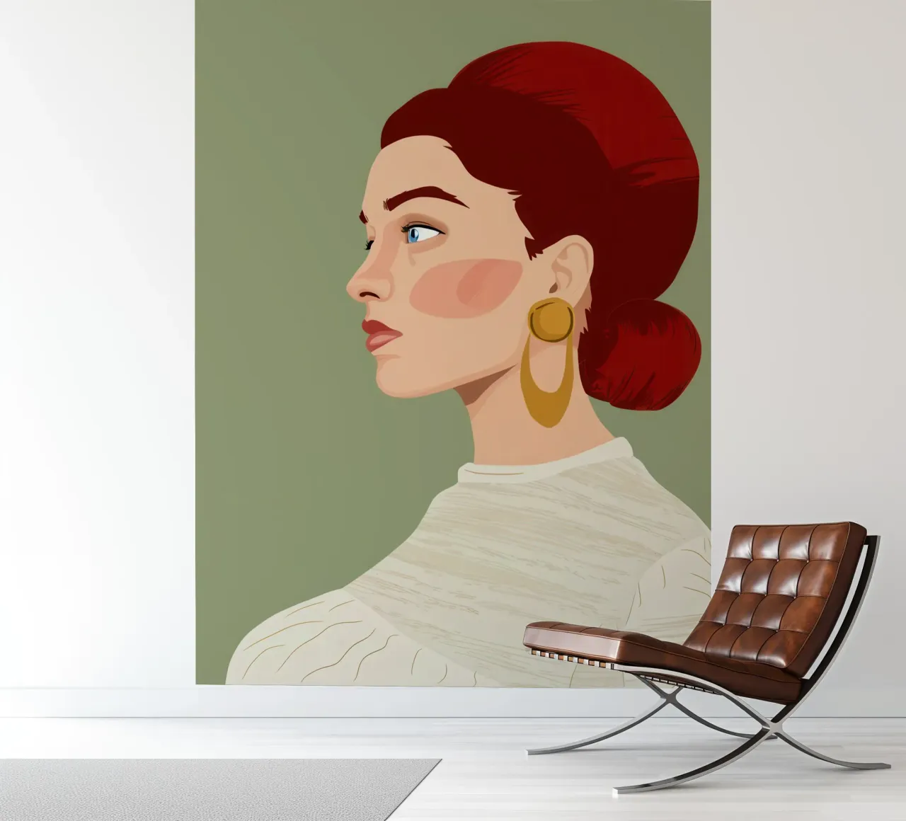 Ruby Haired Reverie fotobehang van Trace Brush