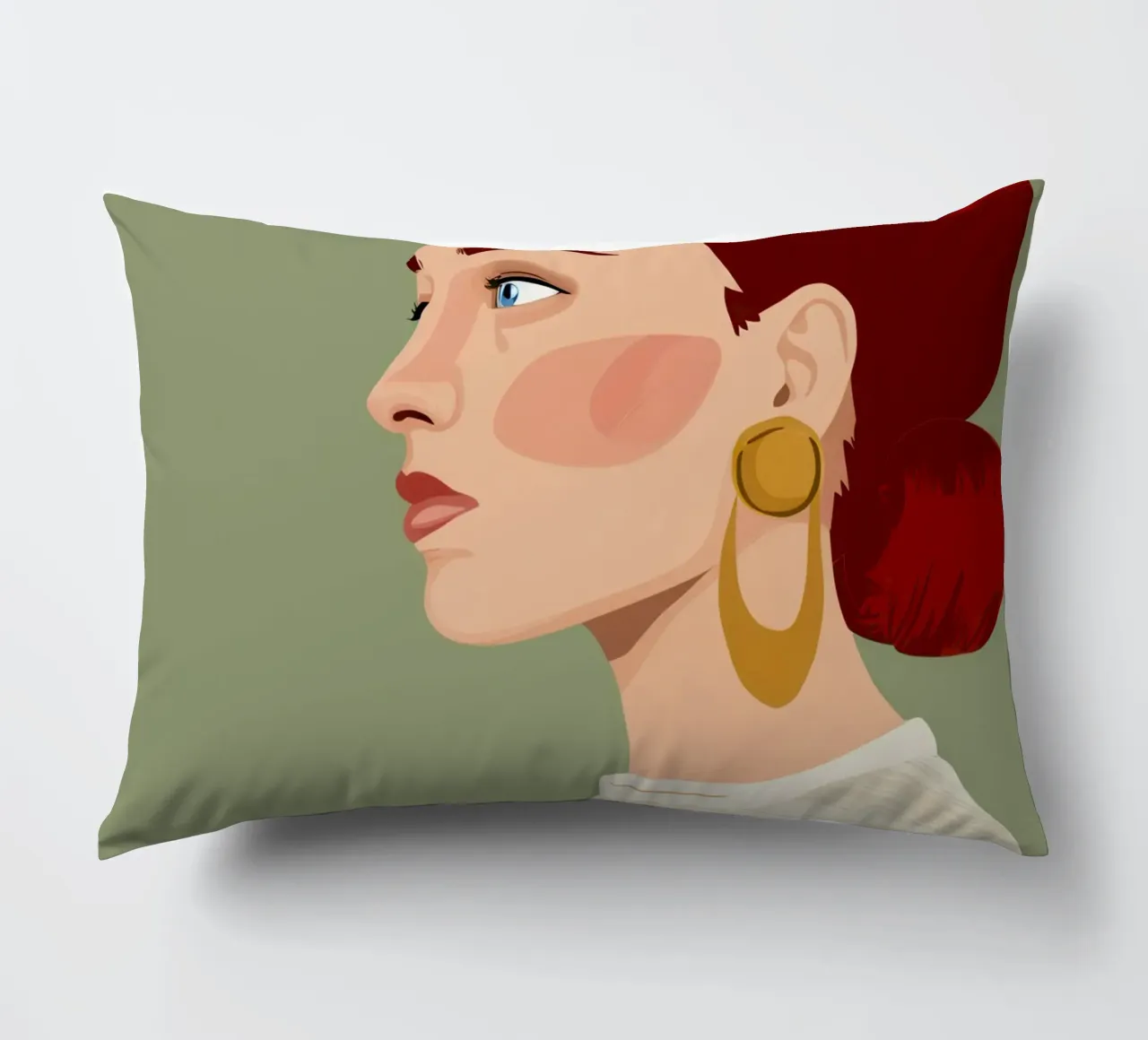 Ruby Haired Reverie decorative cushion by Trace Brush