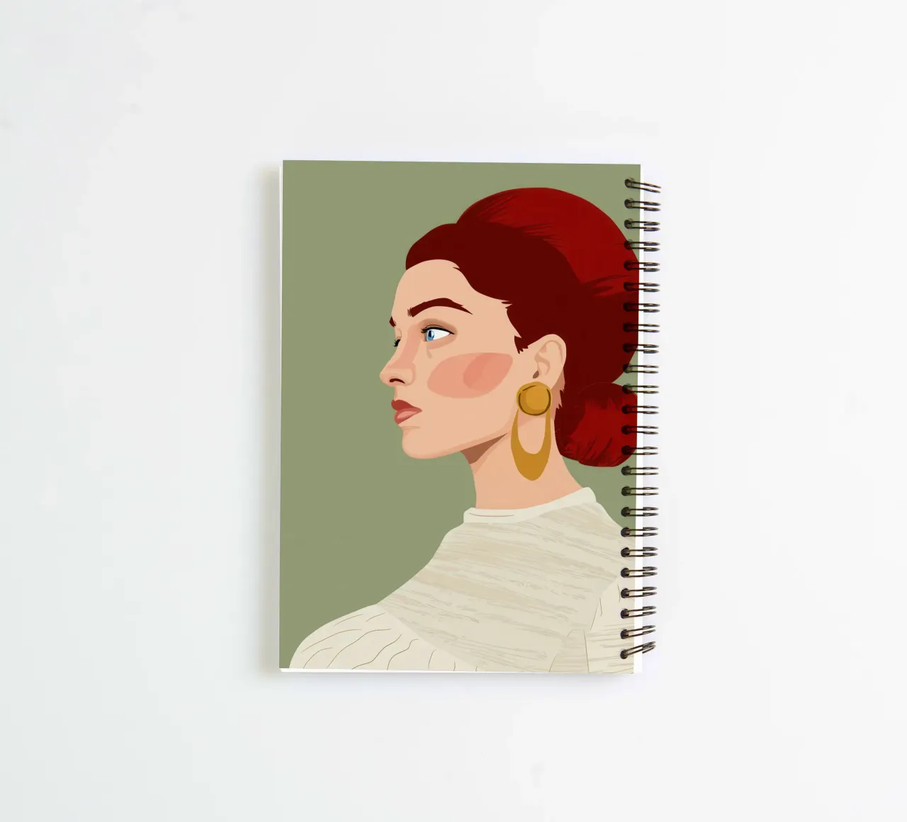 Ruby Haired Reverie spiral notebook by Trace Brush