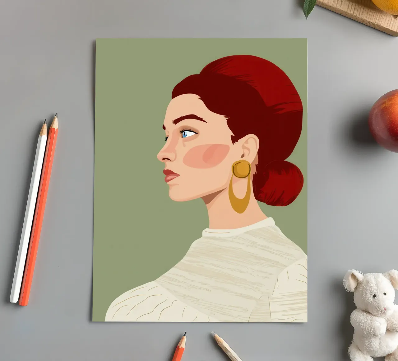 Ruby Haired Reverie sticker sheet by Trace Brush