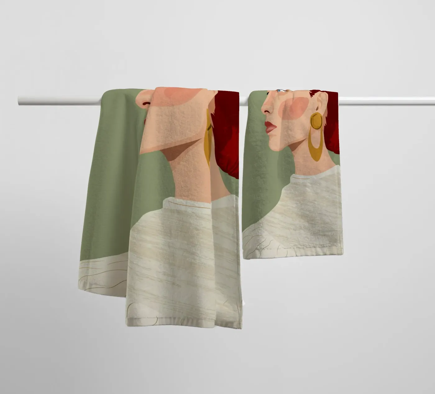 Ruby Haired Reverie badhanddoek van Trace Brush