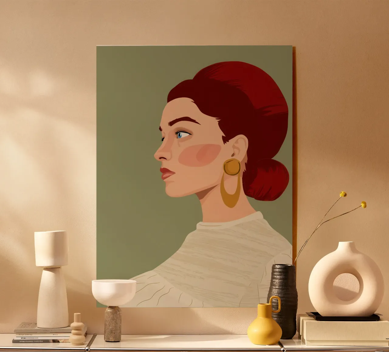 Ruby Haired Reverie acryl van Trace Brush