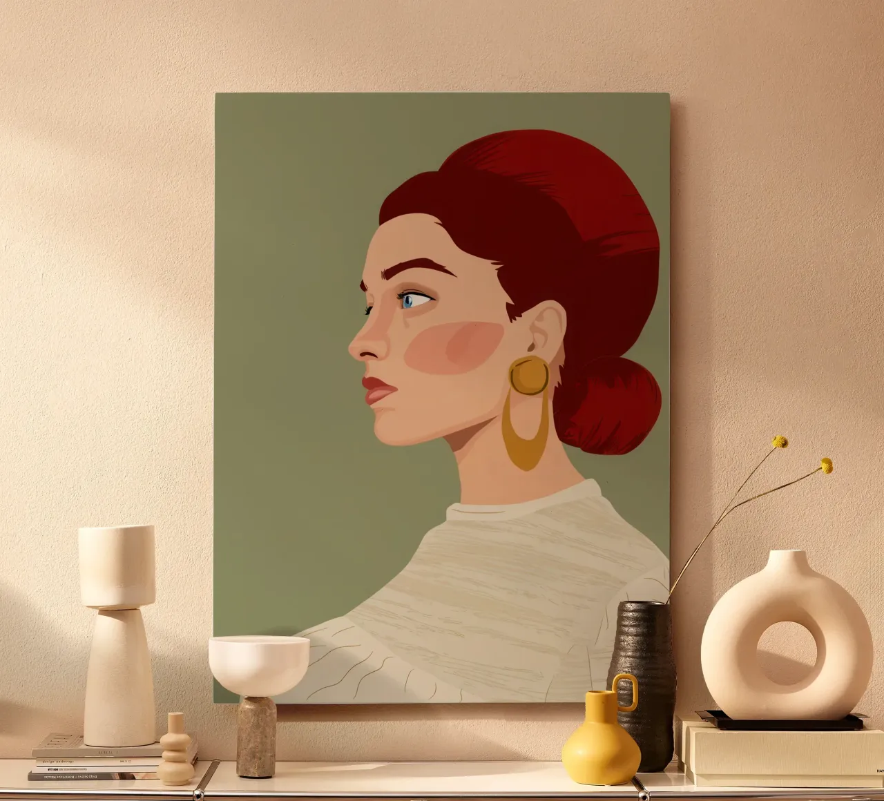 Ruby Haired Reverie alu-dibond by Trace Brush