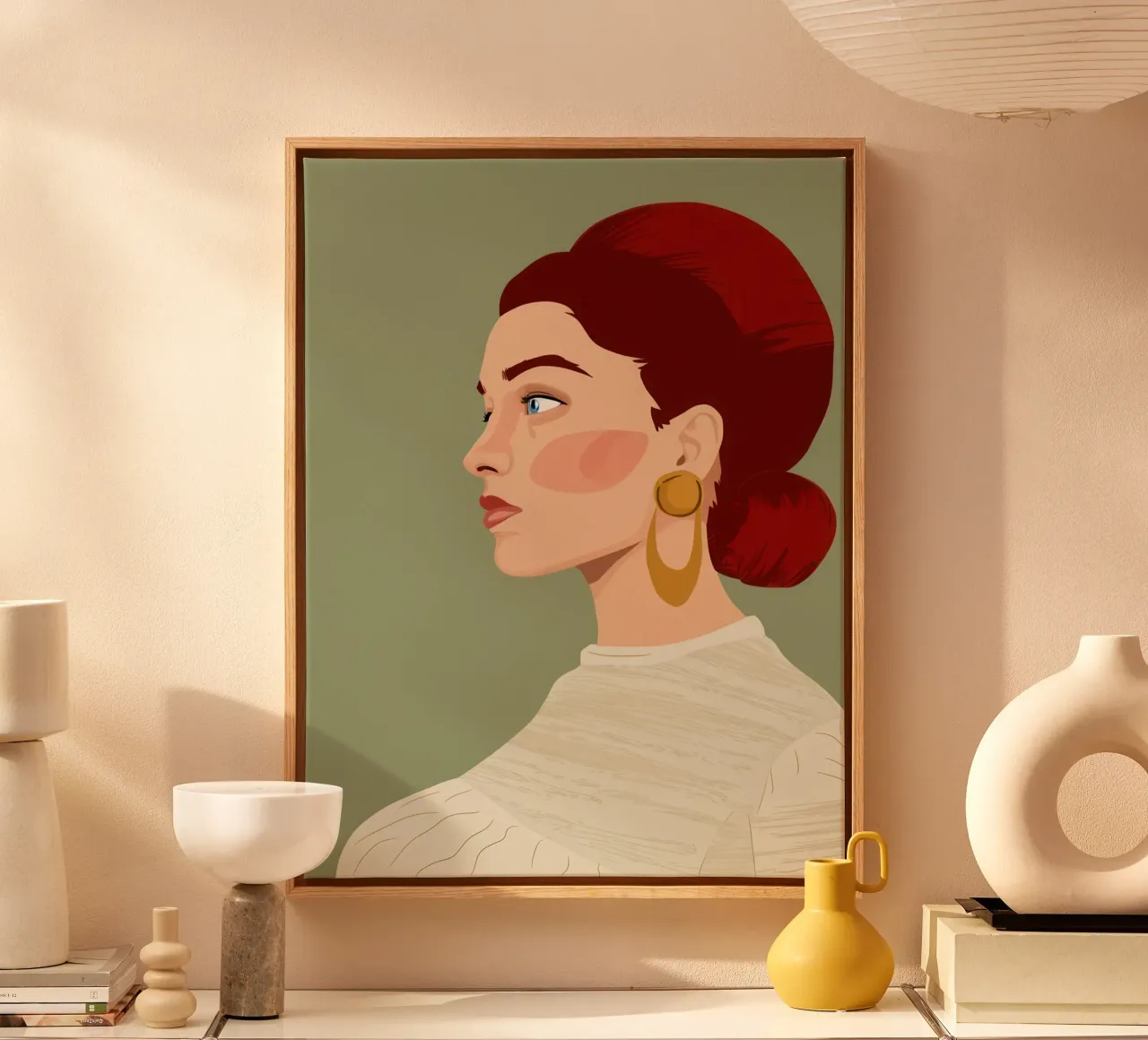 Ruby Haired Reverie canvas by Trace Brush