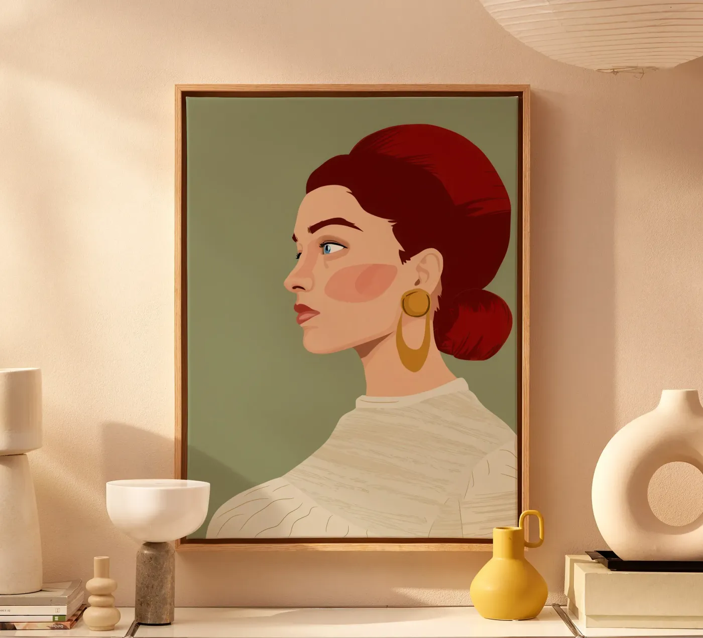 Ruby Haired Reverie canvas by Trace Brush