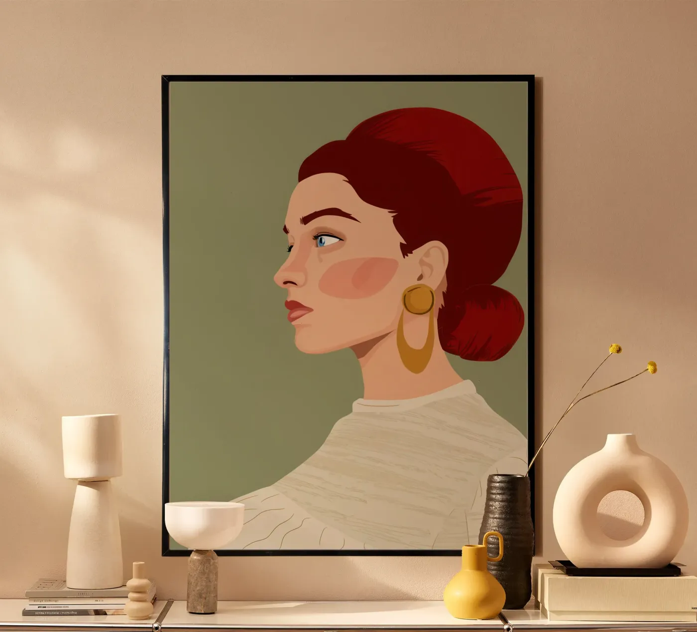 Fantasticherie dai capelli color rubino poster da Trace Brush