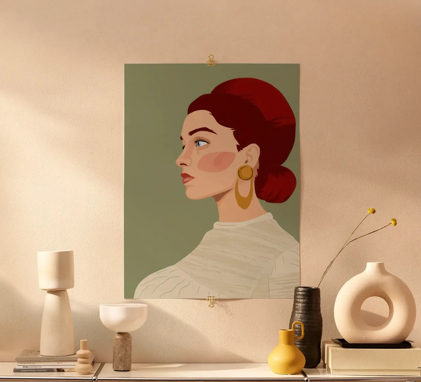 Fantasticherie dai capelli color rubino poster da Trace Brush