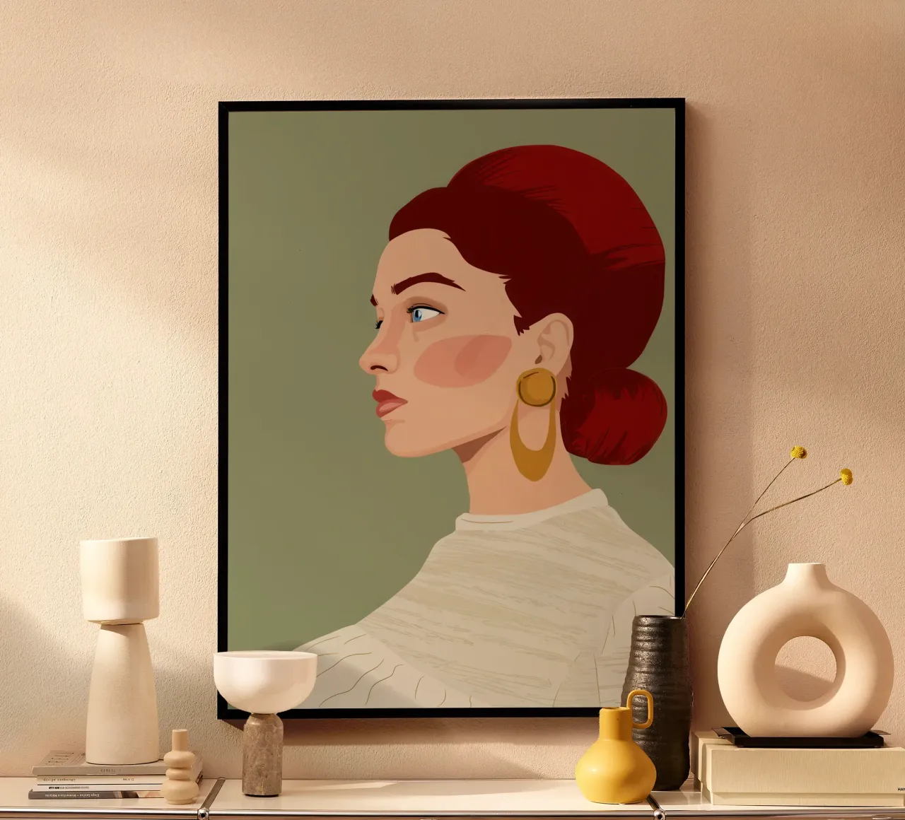 Fantasticherie dai capelli color rubino poster da Trace Brush