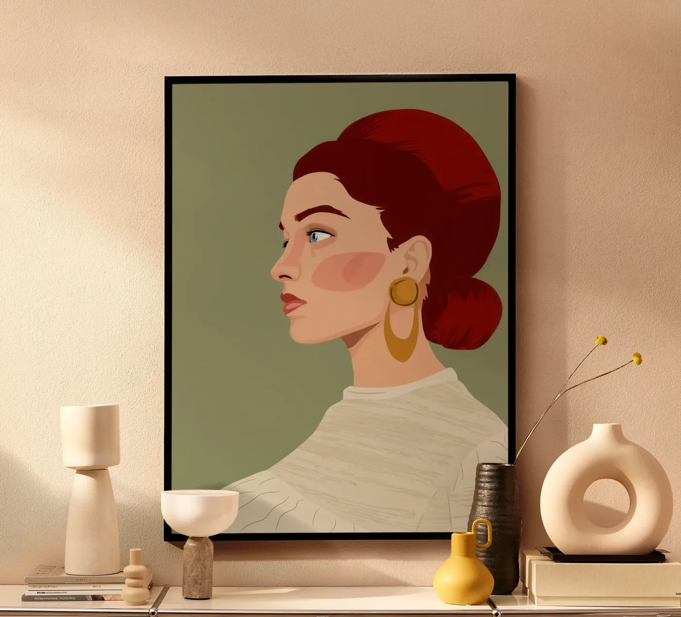 Fantasticherie dai capelli color rubino poster da Trace Brush