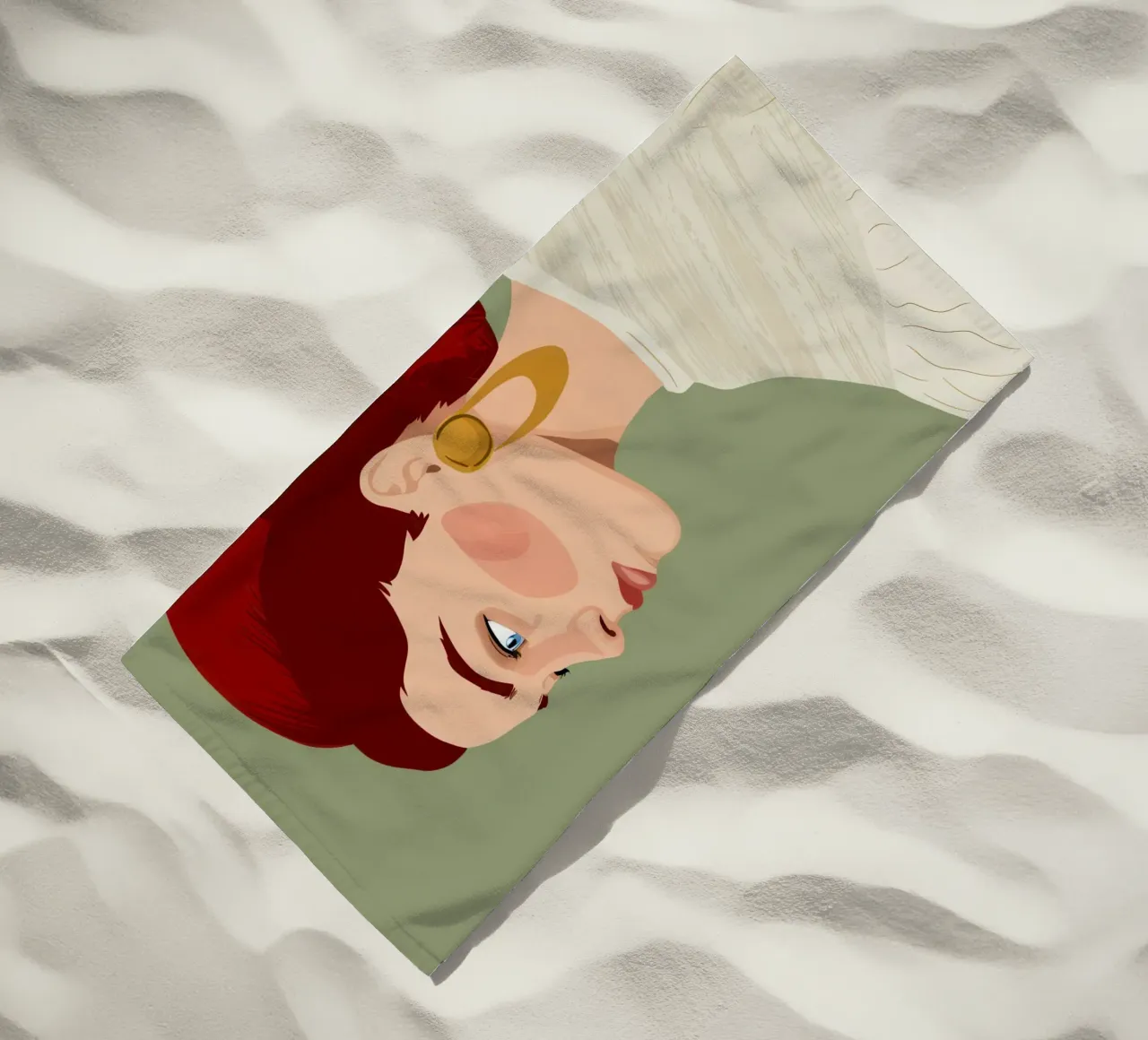 Fantasticherie dai capelli color rubino telo mare da Trace Brush