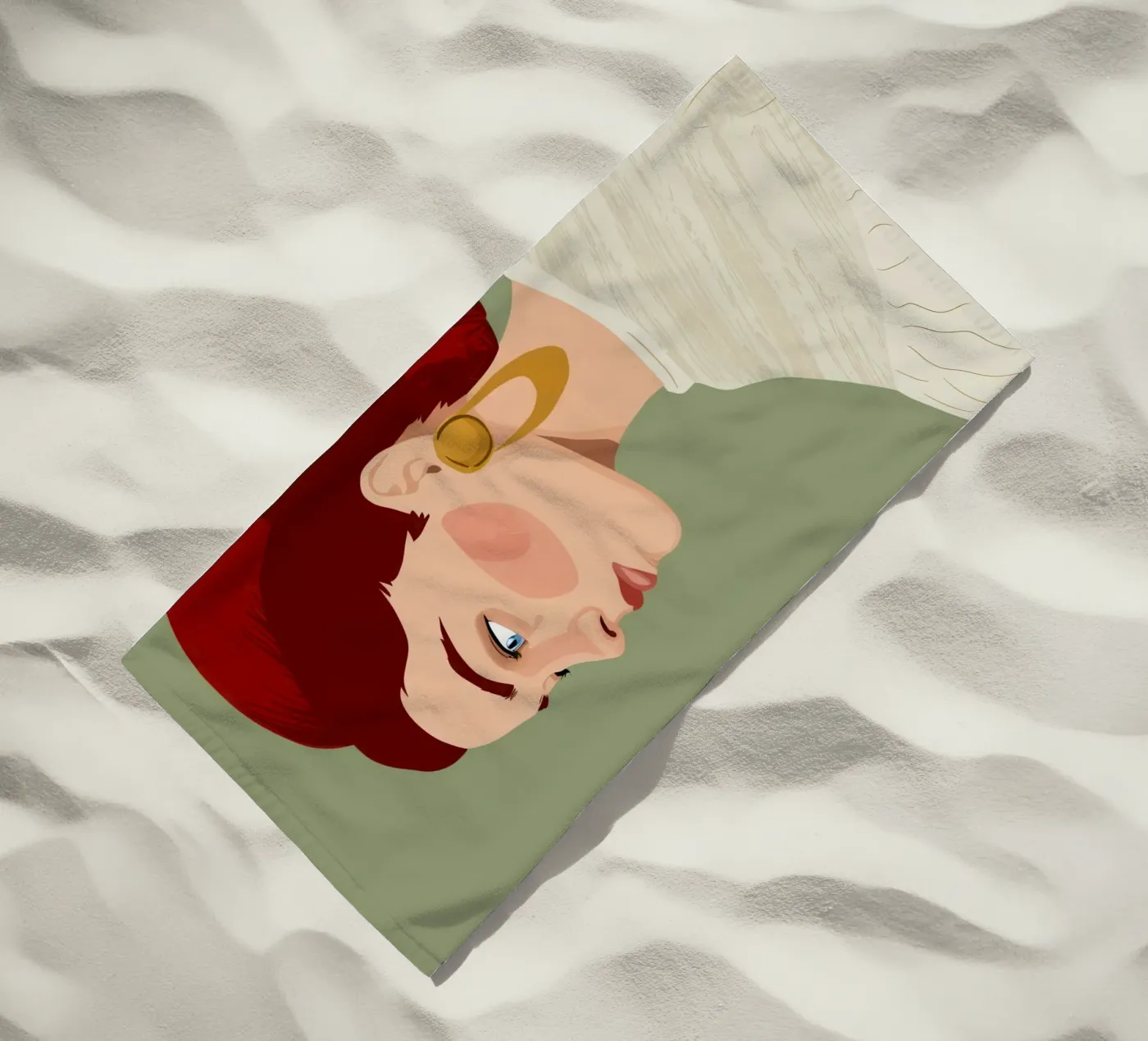 Fantasticherie dai capelli color rubino telo mare da Trace Brush