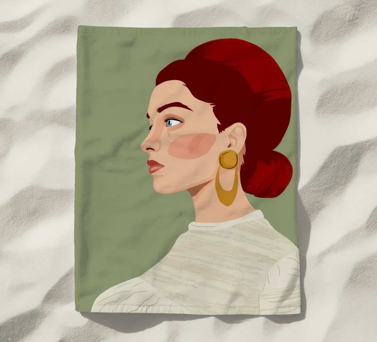 Fantasticherie dai capelli color rubino telo mare da Trace Brush