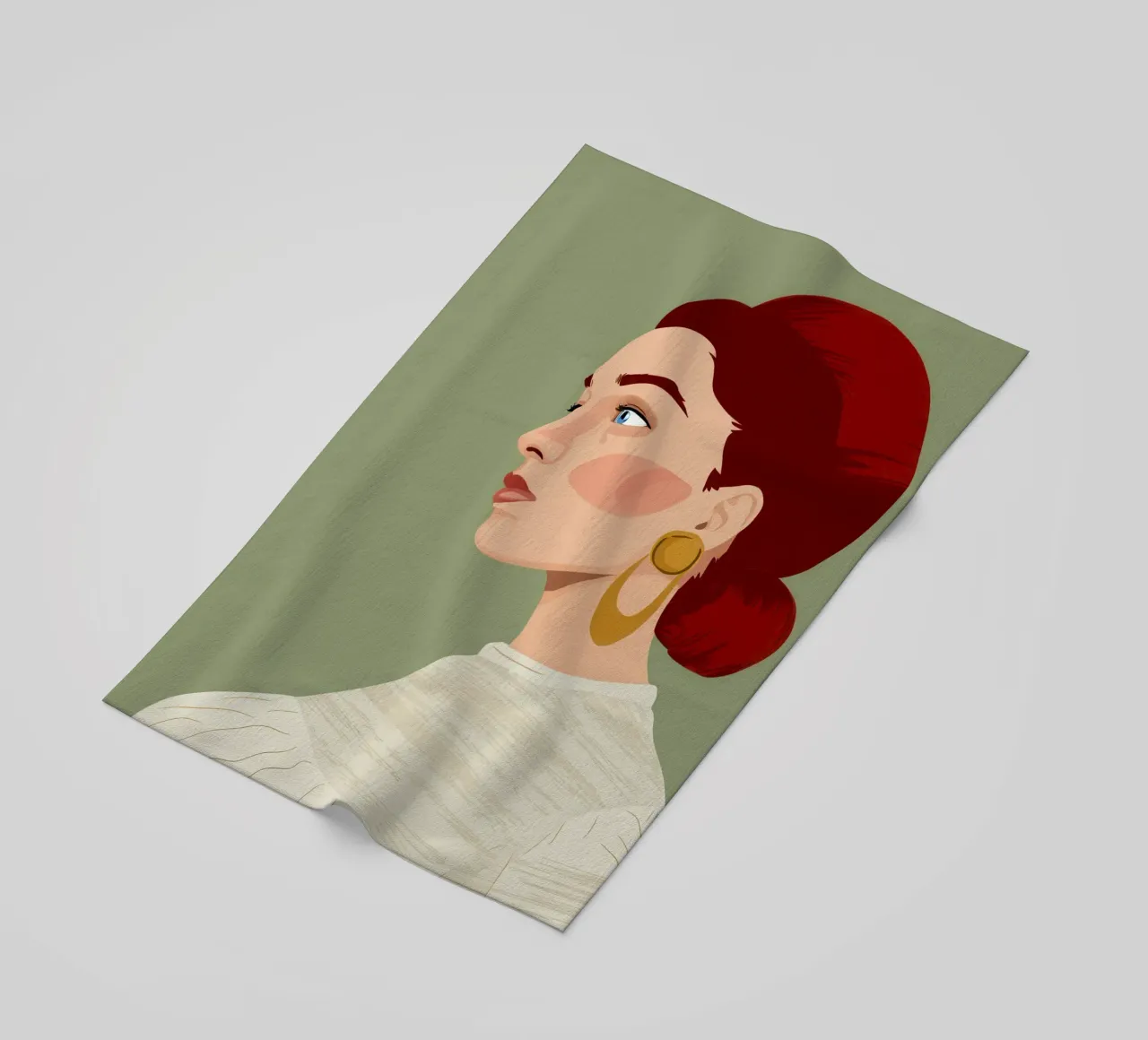 Fantasticherie dai capelli color rubino telo mare da Trace Brush