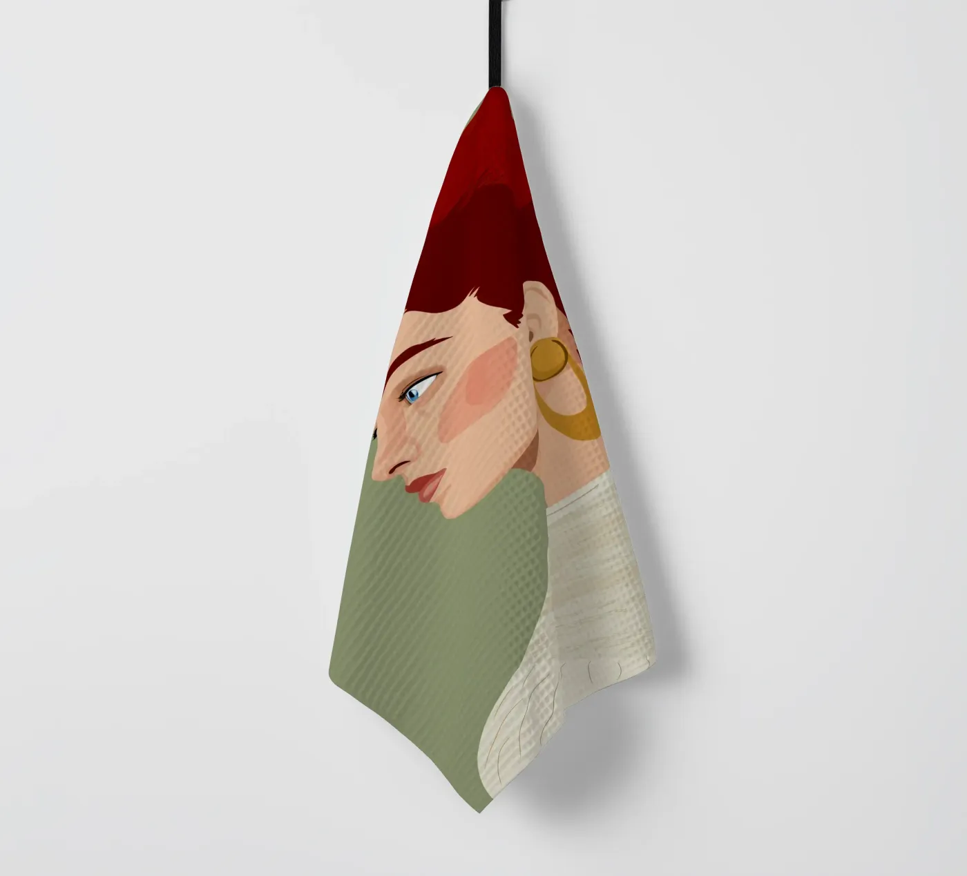Ruby Haired Reverie theedoek van Trace Brush