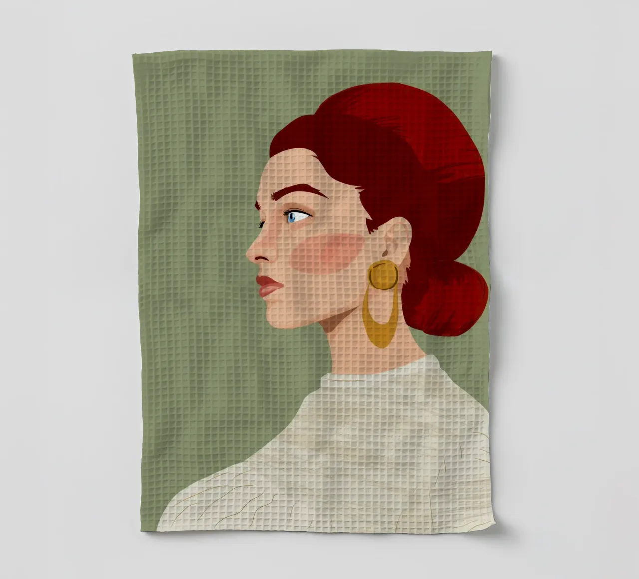 Ruby Haired Reverie theedoek van Trace Brush