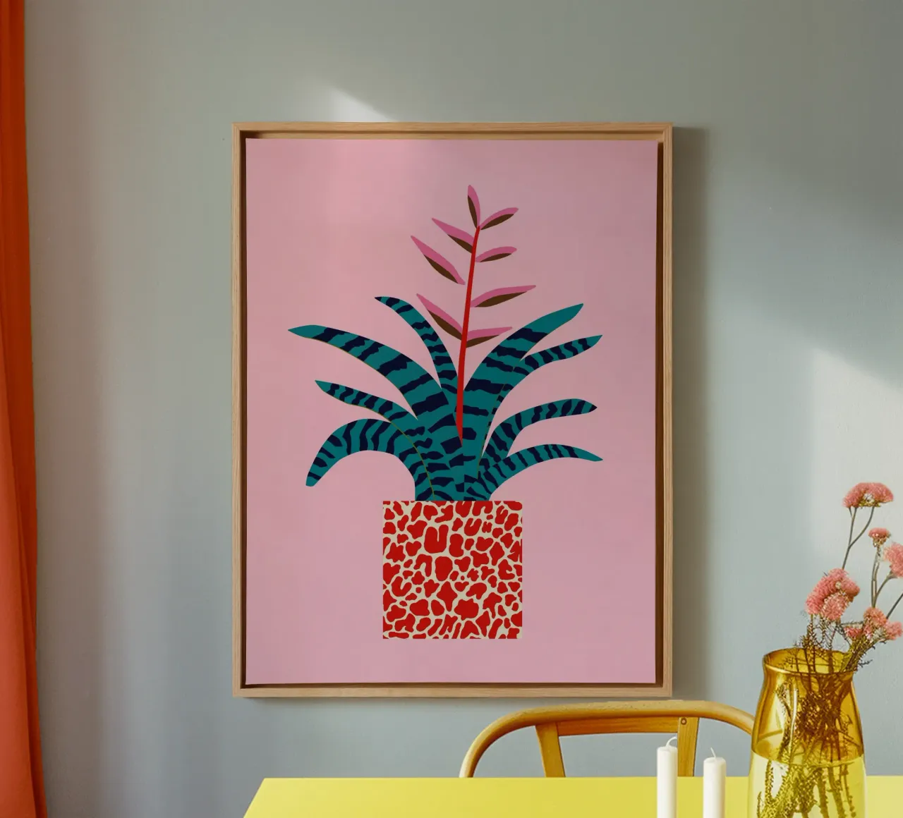 Bromeliad canvas with Floater frame by Asha Designs