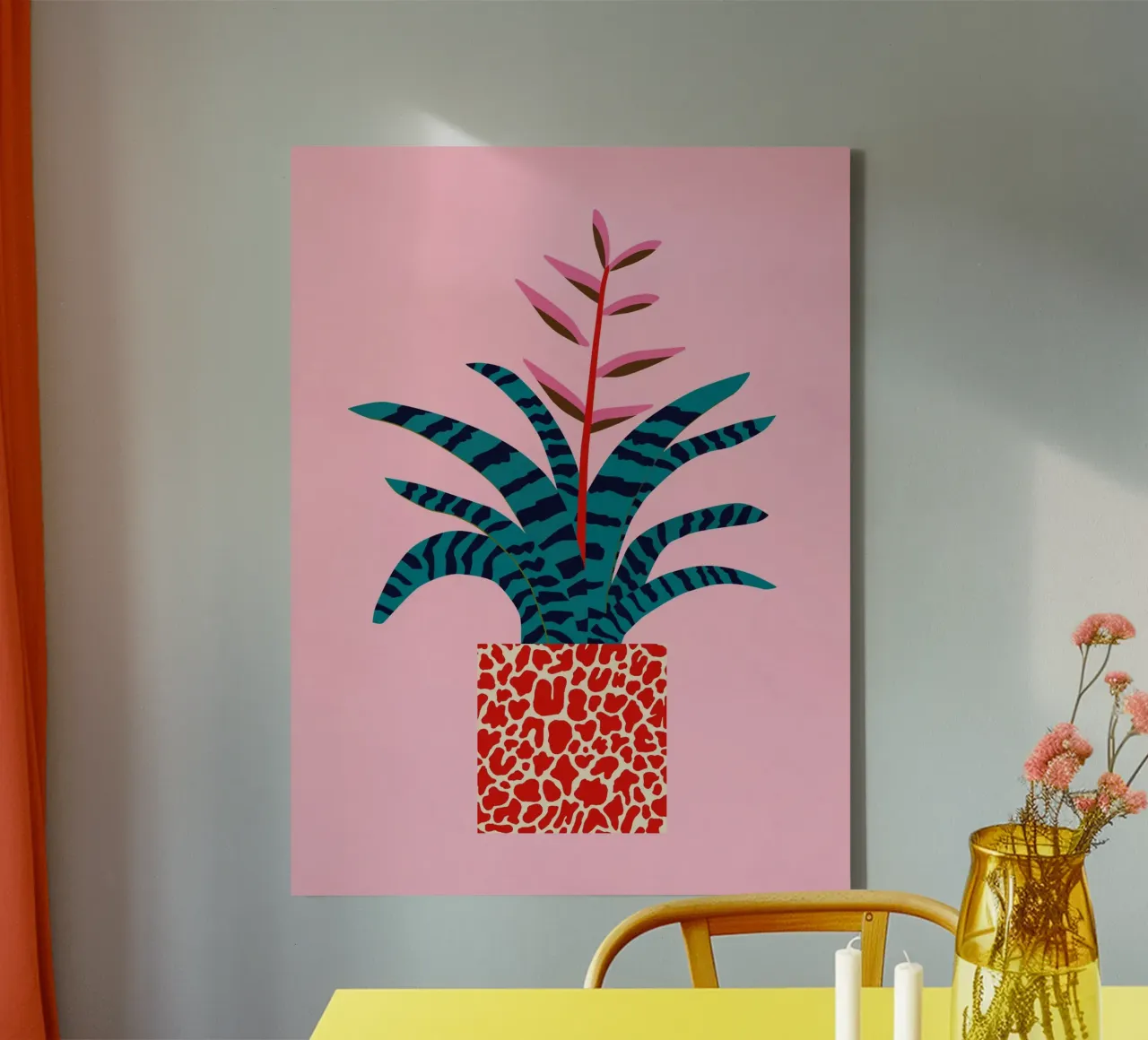 Bromeliad canvas with Floater frame by Asha Designs